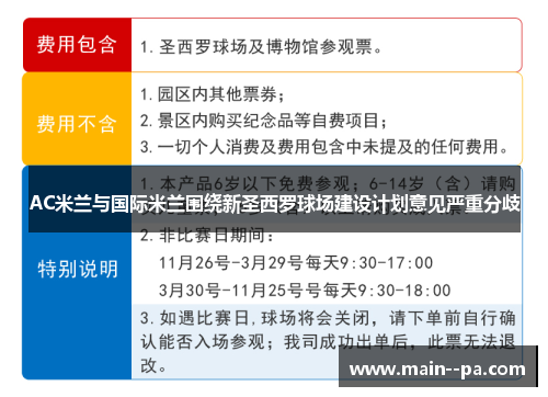 AC米兰与国际米兰围绕新圣西罗球场建设计划意见严重分歧